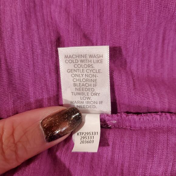 J Jill Womens Rib Trim Henley Tank Top Size XL Pink Soft Cotton Tencel Modal - Picture 8 of 10